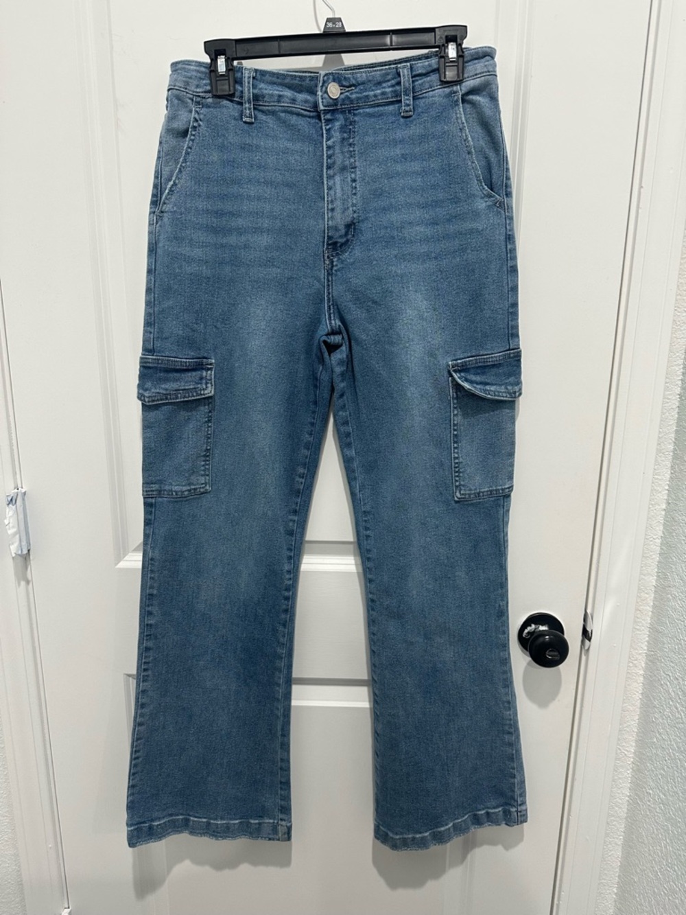 KanCan High Rise Denim Flare Blue Denim Jeans with Branded Metal Button